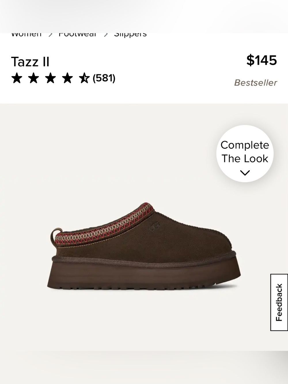 UGG Women’s Dark Brown Suede Slip-On Loafers with Red Accent